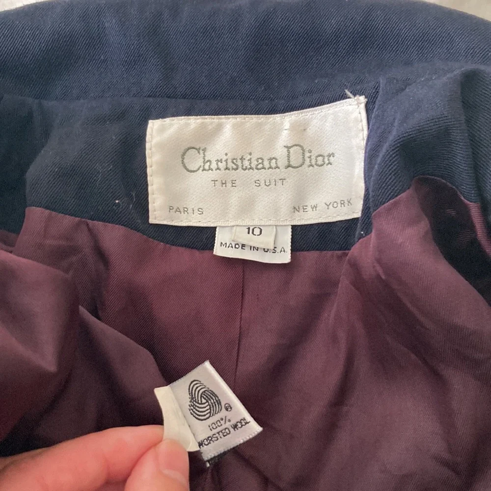 Christian Dior navy blue Vtg blazer, Sz 10
